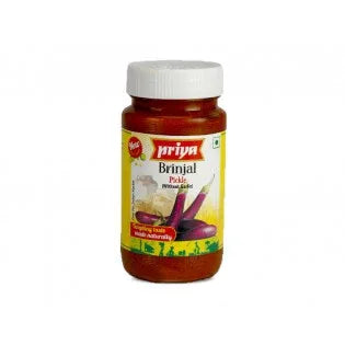 Priya Brinjal w/o Garlic Pickle 300 gms - Pickles - Vegspot