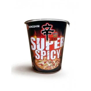 Nongshim Shin Red Super Spicy Cup Noodles 68g - Pasta & Noodles - Vegspot