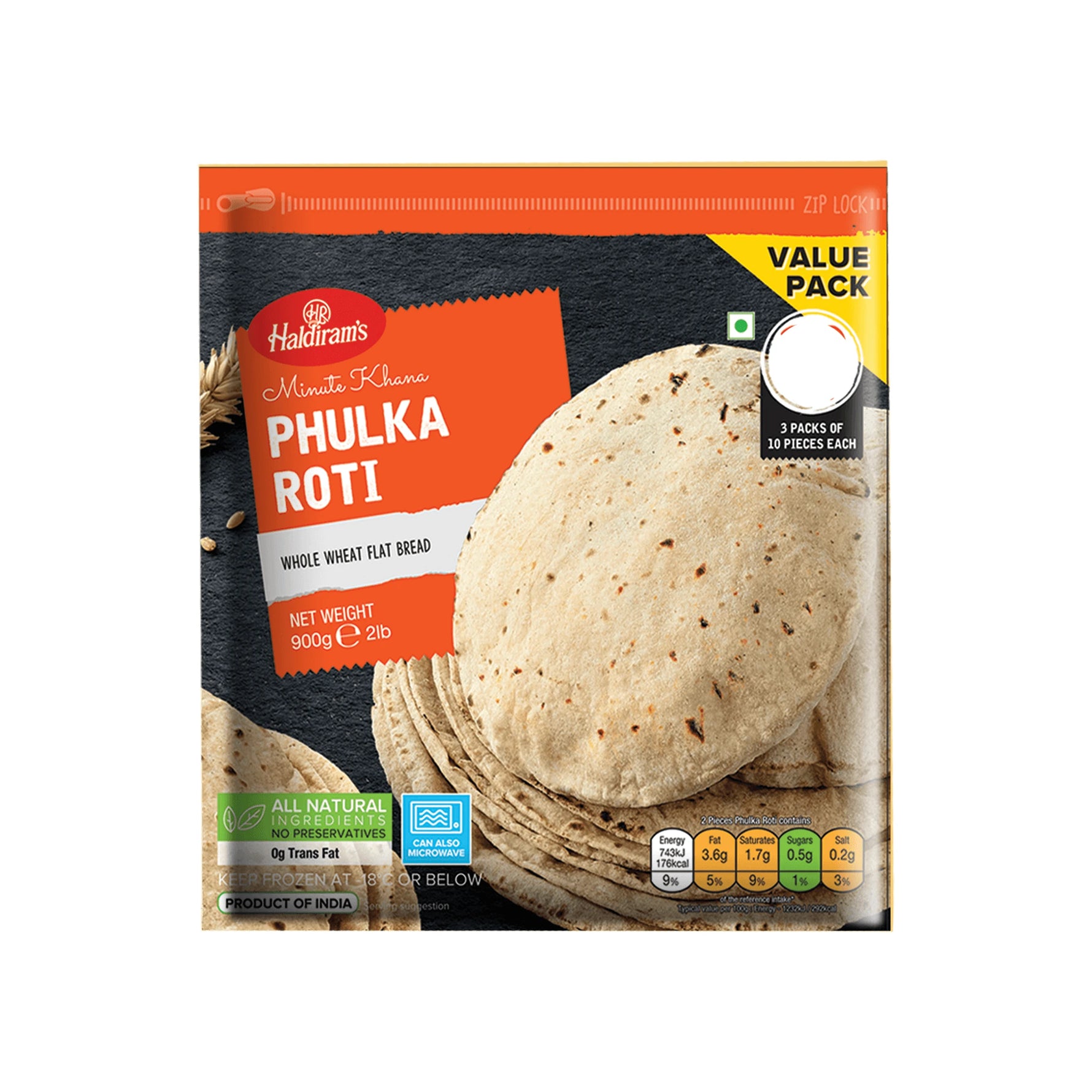(Frozen) Haldirams Phulka Roti 30 pcs