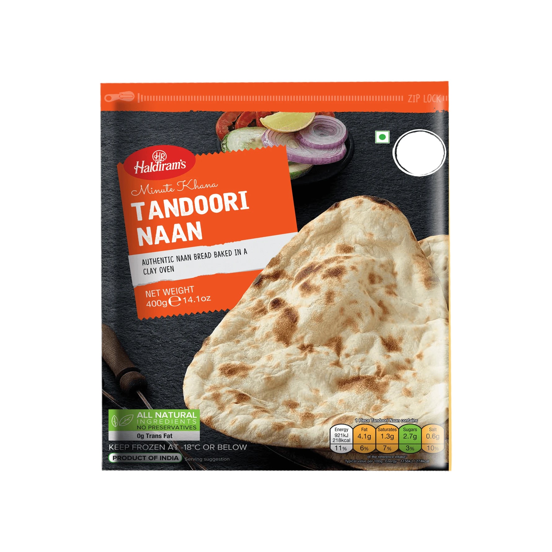 (Frozen) Haldirams Tandoori Naan 16 pcs