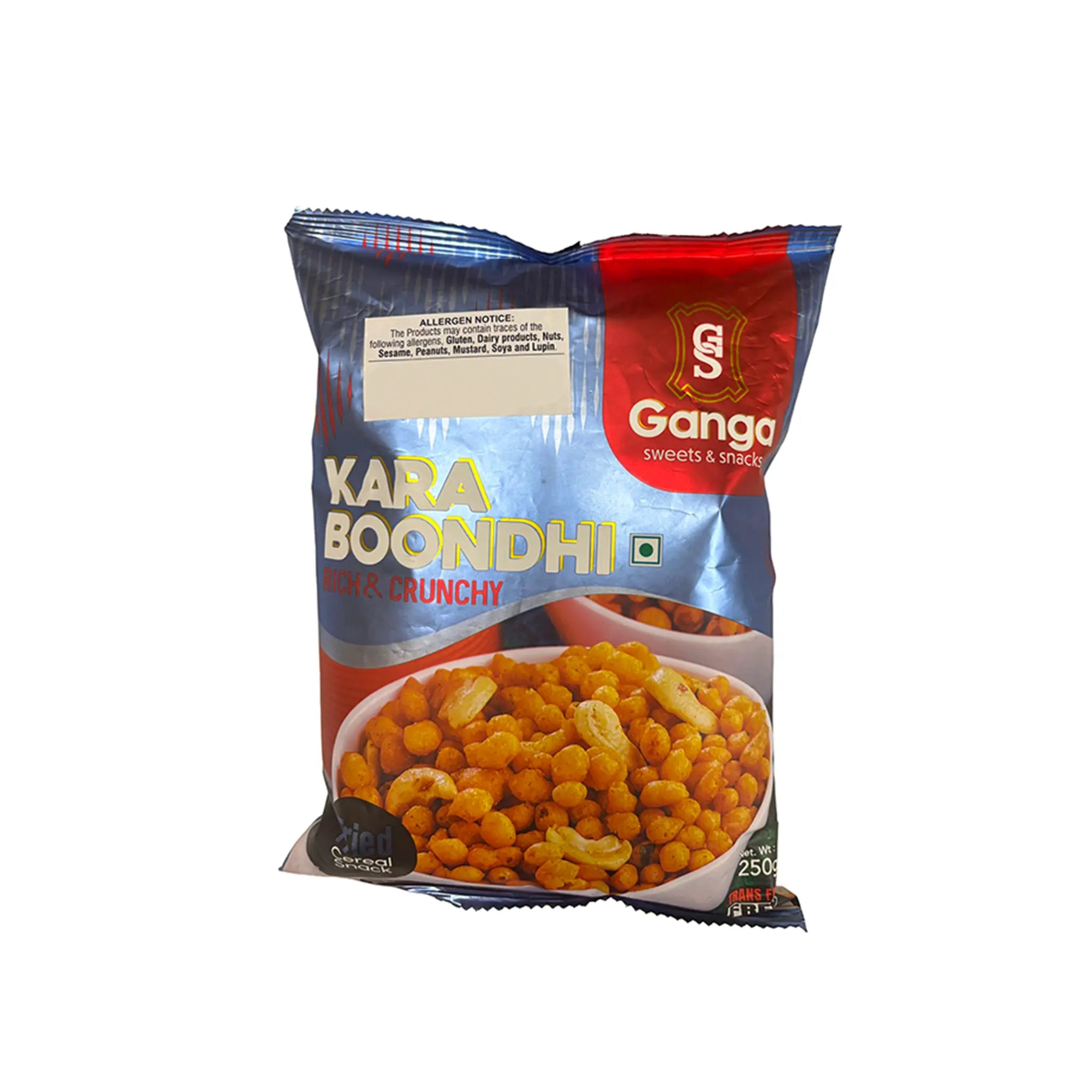 Packaged snack with Ganga brand on a white background