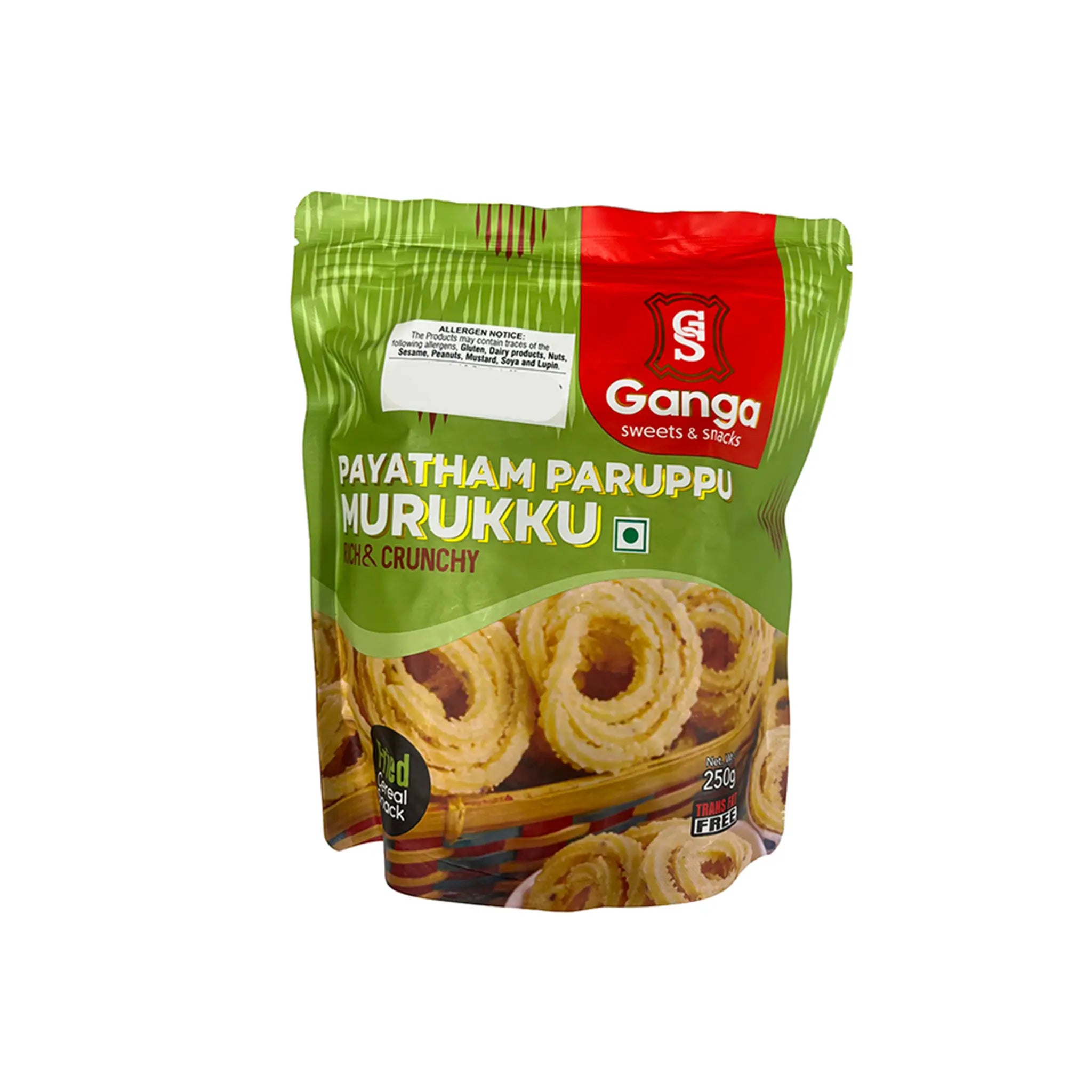 Packaged snack with Ganga brand on a white background