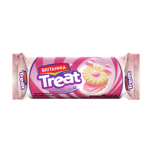 Britannia Treat Fruit Cream Strawberry Biscuits 100gms