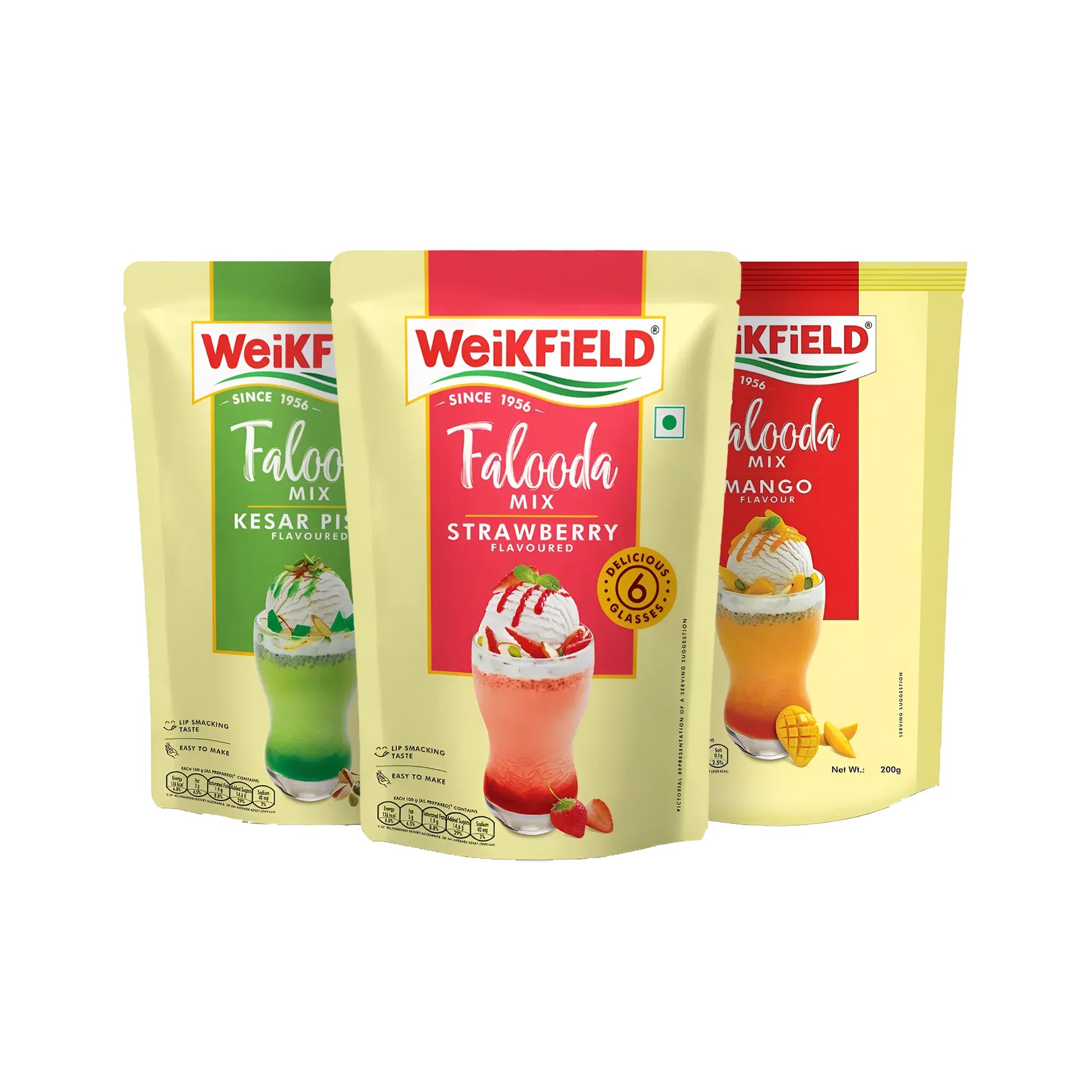 Weikfield Falooda Mix Pack of 3 (All 3 Flavours) 3x200g