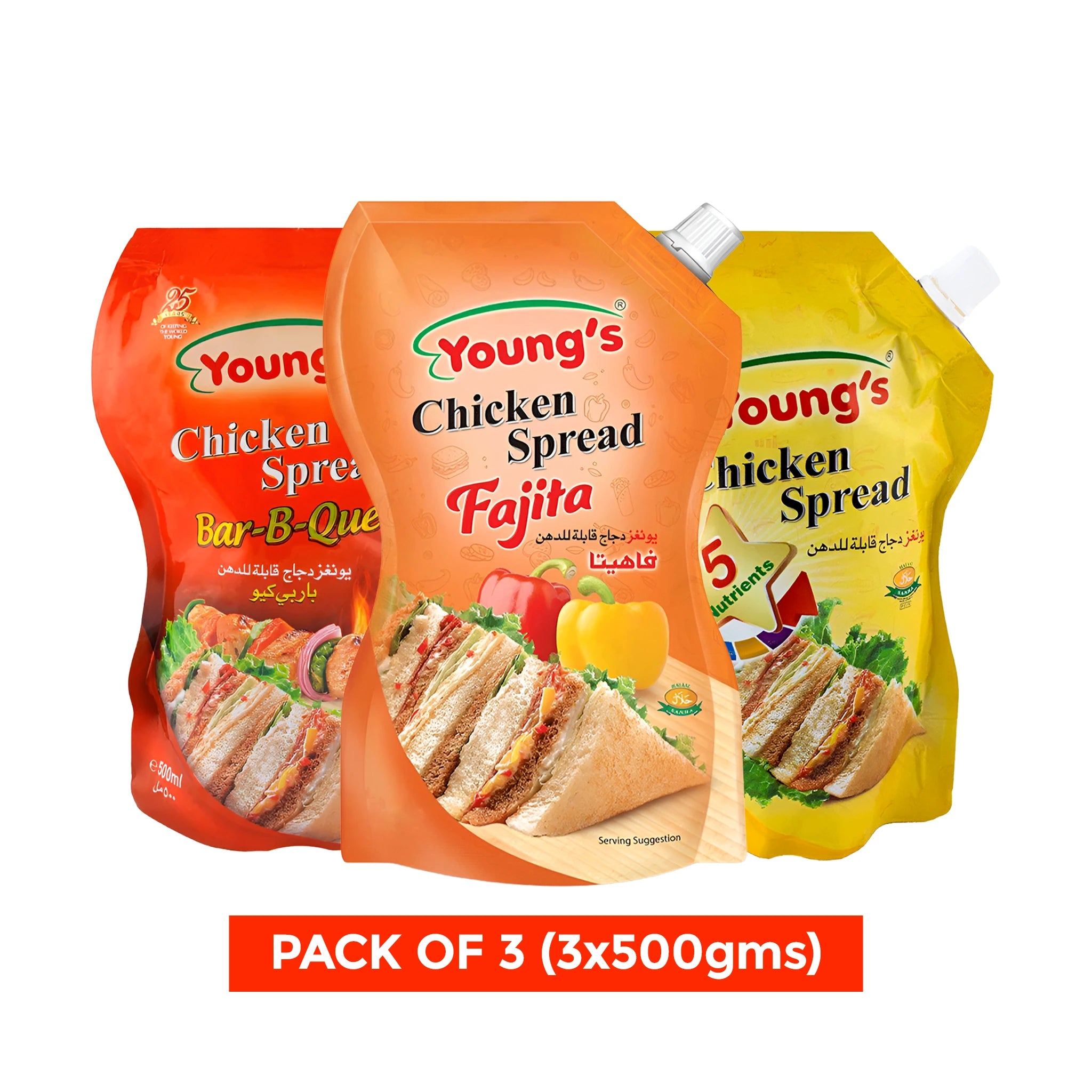 Young's Chicken Spread (All 3 Flavours) 3x500gms