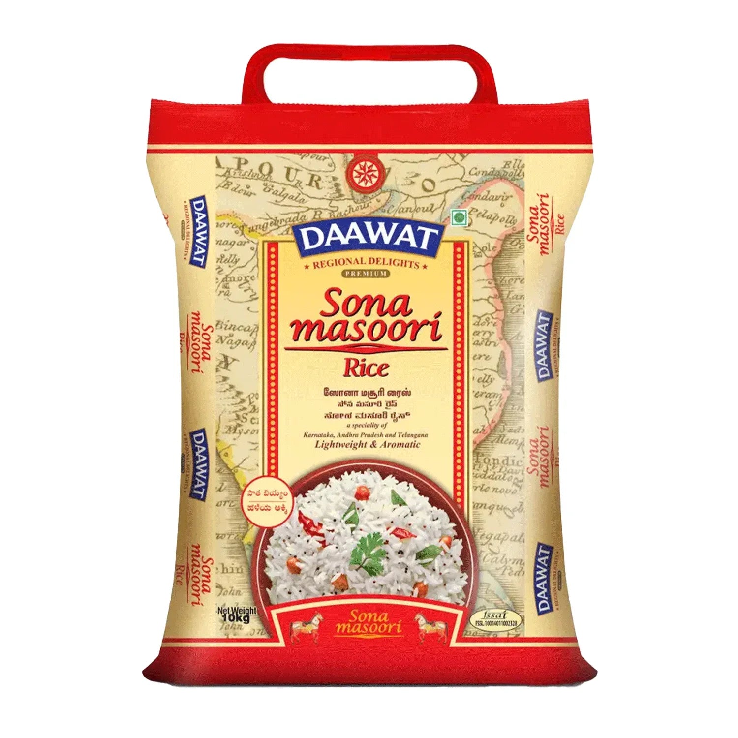 (Rice) Daawat Sona Mosoori - 10Kg - India, Rice, Sona Masoori - Vegspot